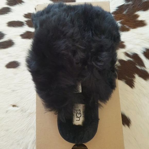 Authentic UGG Fuzzalicious Sheepskin Shearling Soft Fur Fluffy Slippers AU 5 - Picture 7 of 12